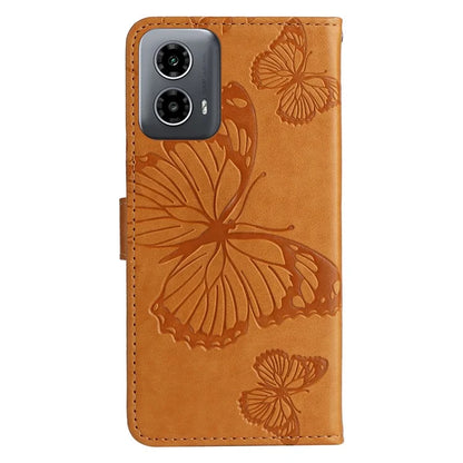 KT Imprinting Flower Series-2 For Motorola Moto G34 5G Case Floral Butterfly Design Flip Leather Phone Cover