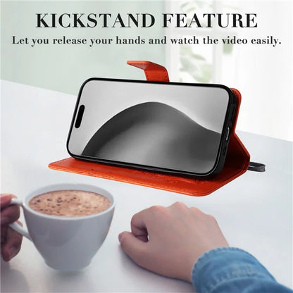 KT Imprinting Flower Series-2 For iPhone 16 Pro Max Case Floral Butterfly Design Leather Stand Phone Cover