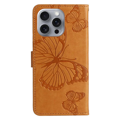 KT Imprinting Flower Series-2 For iPhone 16 Pro Max Case Floral Butterfly Design Leather Stand Phone Cover