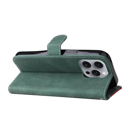 For iPhone 16 Pro Max Case with Hand Strap 3-color Splicing Leather Wallet Phone Cover