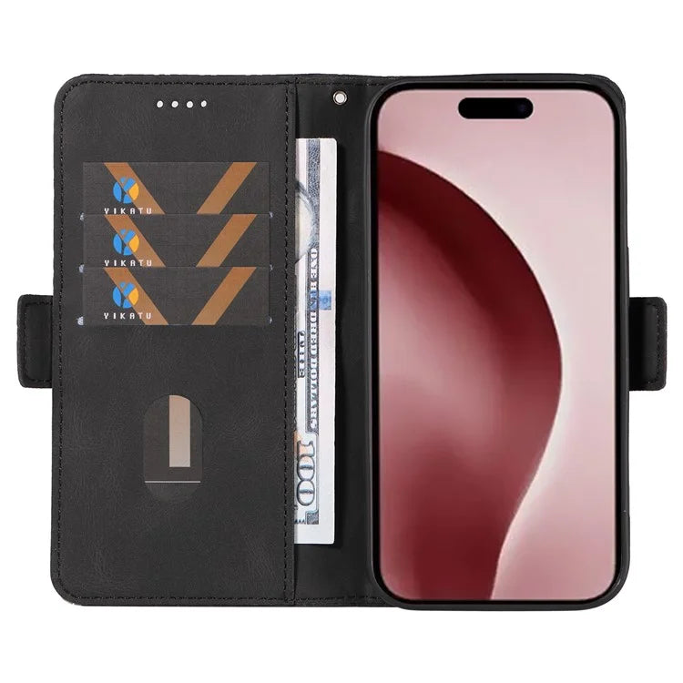 For iPhone 16 Pro Case Rhombus Grid PU Leather Wallet Mobile Phone Cover