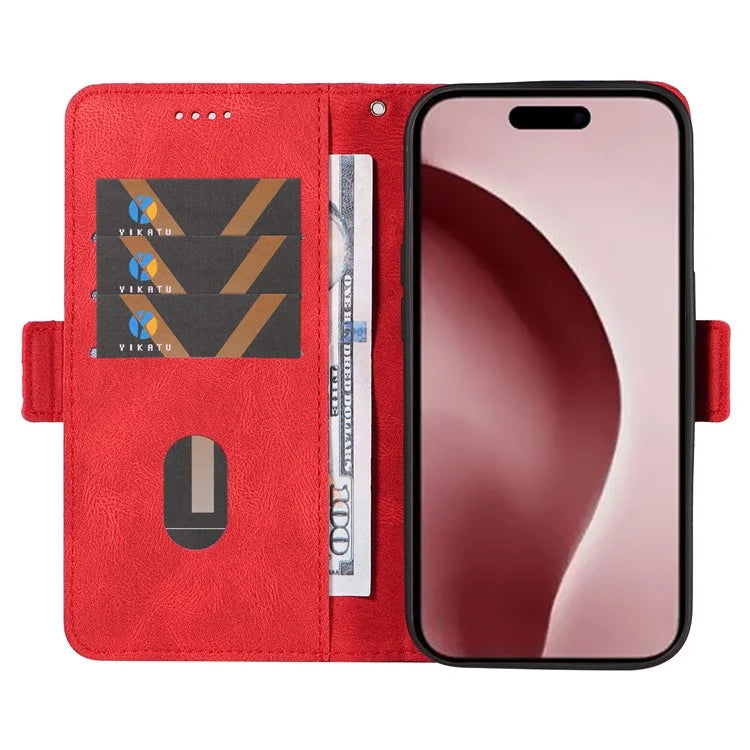 For iPhone 16 Pro Case Rhombus Grid PU Leather Wallet Mobile Phone Cover