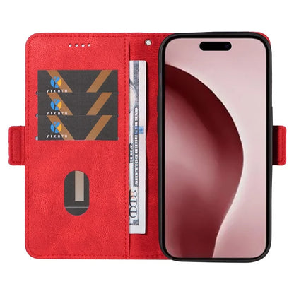 For iPhone 16 Pro Case Rhombus Grid PU Leather Wallet Mobile Phone Cover