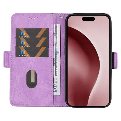 For iPhone 16 Pro Case Rhombus Grid PU Leather Wallet Mobile Phone Cover