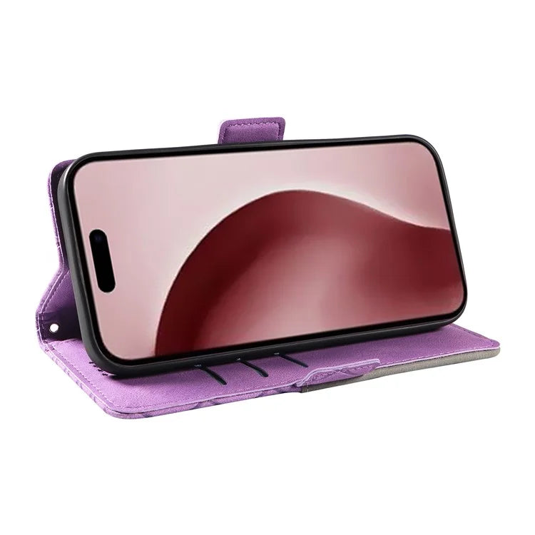 For iPhone 16 Pro Case Rhombus Grid PU Leather Wallet Mobile Phone Cover