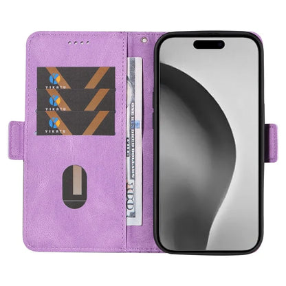 For iPhone 16 Pro Max Case PU Leather Wallet Phone Cover Rhombus Grid Imprinted