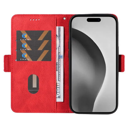 For iPhone 16 Pro Max Case PU Leather Wallet Phone Cover Rhombus Grid Imprinted