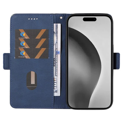For iPhone 16 Pro Max Case PU Leather Wallet Phone Cover Rhombus Grid Imprinted