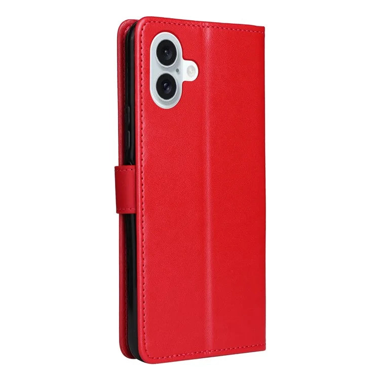 KT Imprinting Flower Series-4 For iPhone 16 Plus Case with Strap Cat Bee Pattern Leather Cover