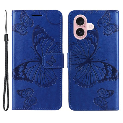 KT Imprinting Flower Series-2 For iPhone 16 Wallet Case Protective Leather Flip Cover