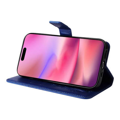 KT Imprinting Flower Series-2 For iPhone 16 Wallet Case Protective Leather Flip Cover