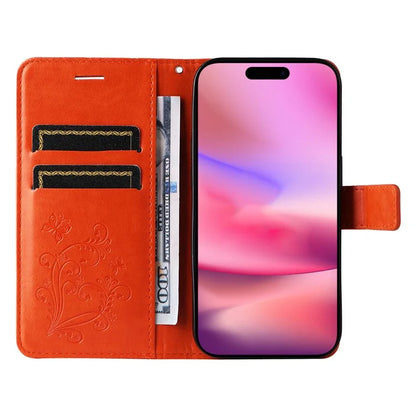KT Imprinting Flower Series-2 For iPhone 16 Wallet Case Protective Leather Flip Cover