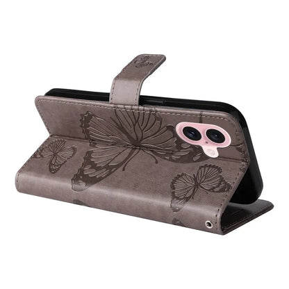 KT Imprinting Flower Series-2 For iPhone 16 Wallet Case Protective Leather Flip Cover