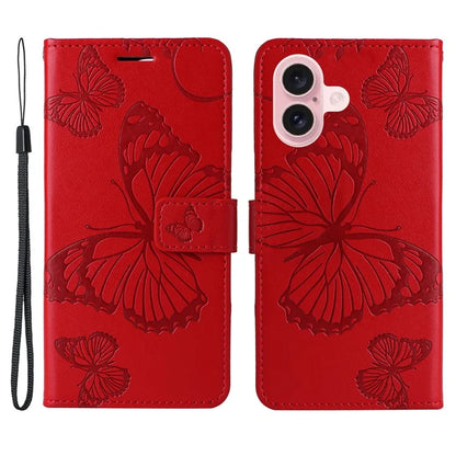 KT Imprinting Flower Series-2 For iPhone 16 Wallet Case Protective Leather Flip Cover