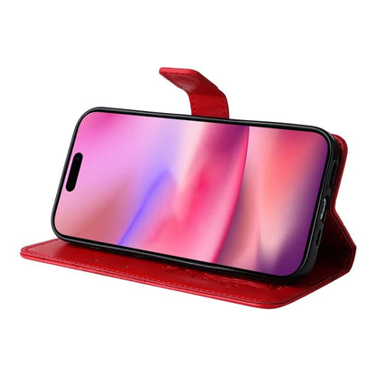 KT Imprinting Flower Series-2 For iPhone 16 Wallet Case Protective Leather Flip Cover