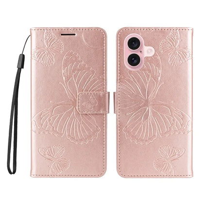 KT Imprinting Flower Series-2 For iPhone 16 Wallet Case Protective Leather Flip Cover
