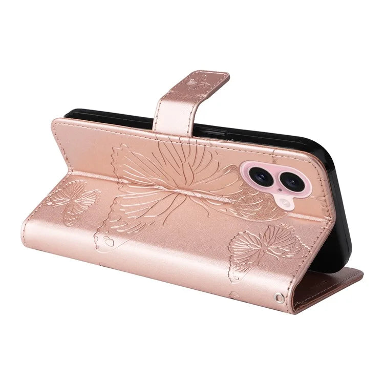 KT Imprinting Flower Series-2 For iPhone 16 Wallet Case Protective Leather Flip Cover