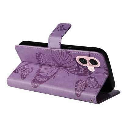 KT Imprinting Flower Series-2 For iPhone 16 Wallet Case Protective Leather Flip Cover