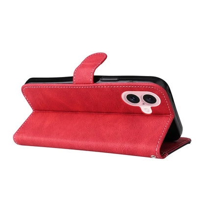 For iPhone 16 Case with Hand Strap Leather Wallet Phone Cover 3-color Splicing