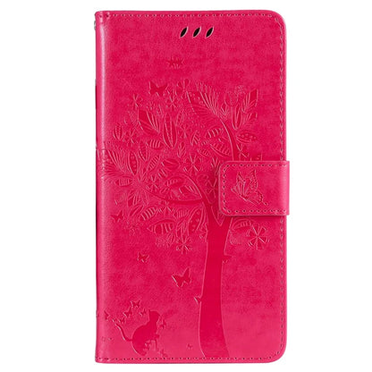 KT Imprinting Flower Series-3 For iPhone 16 Case Wallet Stand Leather Cover Cat Tree Pattern