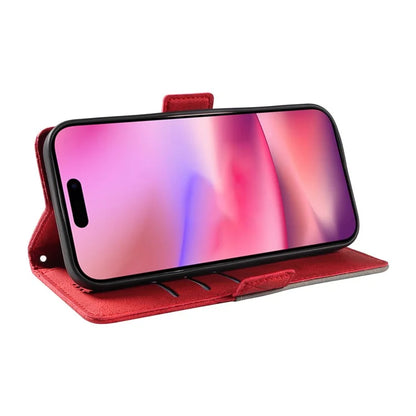 For iPhone 16 Case Folio Leather Phone Cover Rhombus Lattice