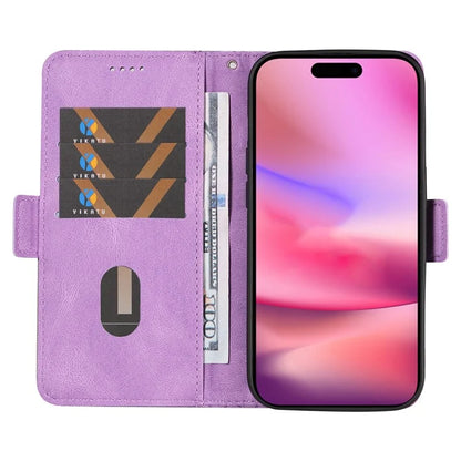 For iPhone 16 Case Folio Leather Phone Cover Rhombus Lattice