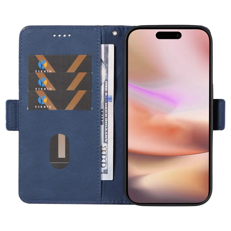 For iPhone 16 Plus Case Rhombus Grid Leather Wallet Phone Cover