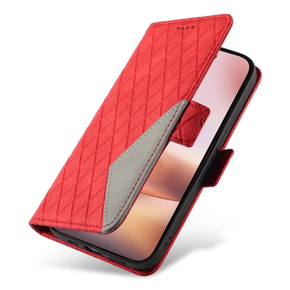 For iPhone 16 Plus Case Rhombus Grid Leather Wallet Phone Cover