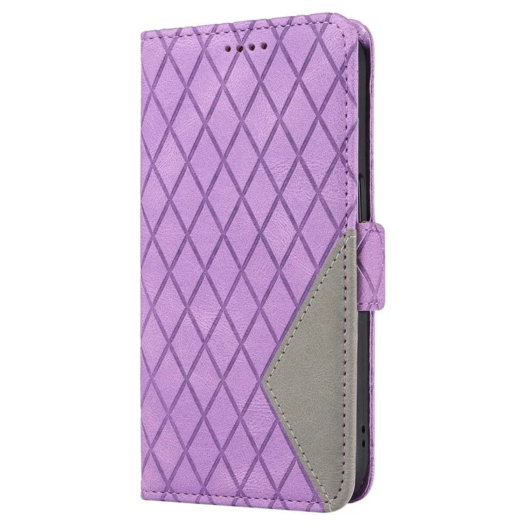 For iPhone 16 Plus Case Rhombus Grid Leather Wallet Phone Cover