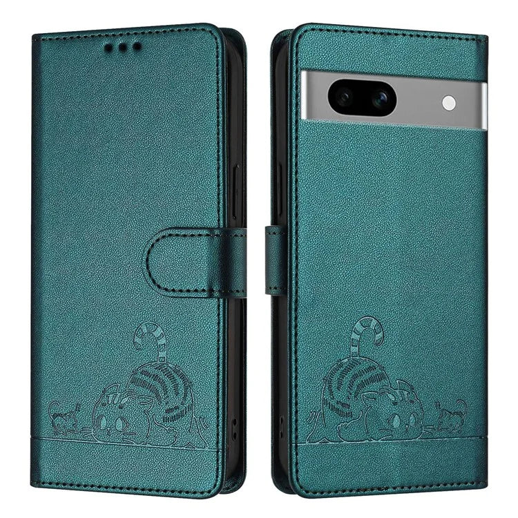 YB Imprinting Series-9 for Google Pixel 7a Case RFID Blocking Leather Phone Cover with Wallet