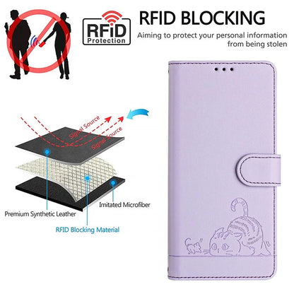 YB Imprinting Series-9 for Google Pixel 8 Case Cat Mouse Pattern Leather Wallet Stand Phone Cover