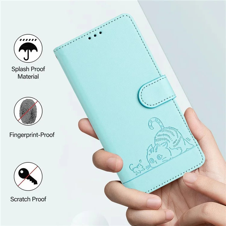 YB Imprinting Series-9 for Google Pixel 8a Case Flip Wallet Leather Phone Cover RFID Blocking