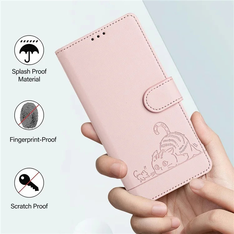 YB Imprinting Series-9 for Google Pixel 8a Case Flip Wallet Leather Phone Cover RFID Blocking
