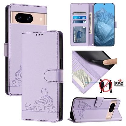 YB Imprinting Series-9 for Google Pixel 8a Case Flip Wallet Leather Phone Cover RFID Blocking