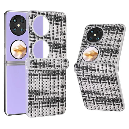 For Huawei Pocket 2 Case Colorful Plaid Texture Leather+PC Phone Cover Matte Edge