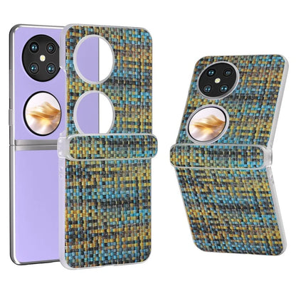 For Huawei Pocket 2 Case Colorful Plaid Texture Leather+PC Phone Cover Matte Edge