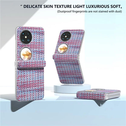 For Huawei Pocket 2 Case Colorful Plaid Texture Leather+PC Phone Cover Matte Edge