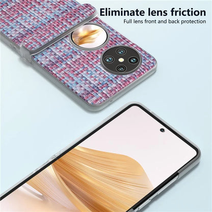 For Huawei Pocket 2 Case Colorful Plaid Texture Leather+PC Phone Cover Matte Edge