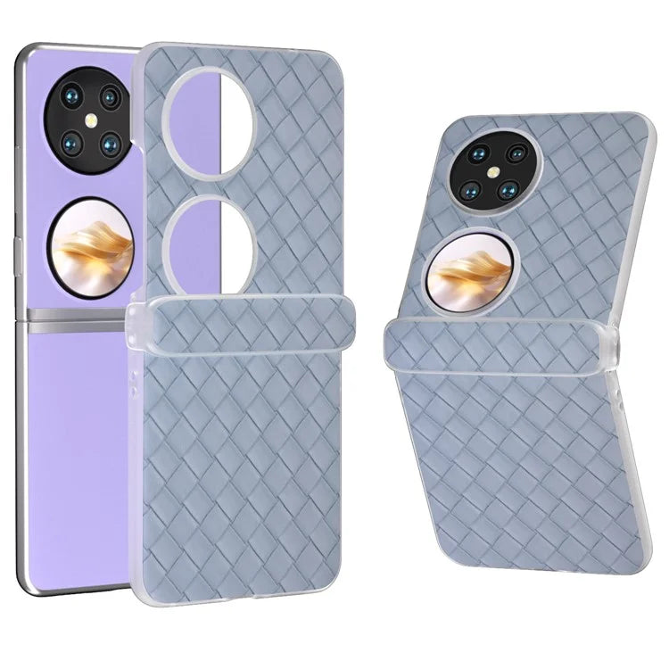For Huawei Pocket 2 Case Woven Texture Hinge Protection PU+PC Phone Cover