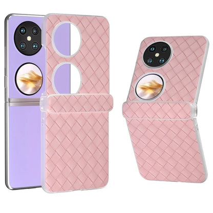For Huawei Pocket 2 Case Woven Texture Hinge Protection PU+PC Phone Cover