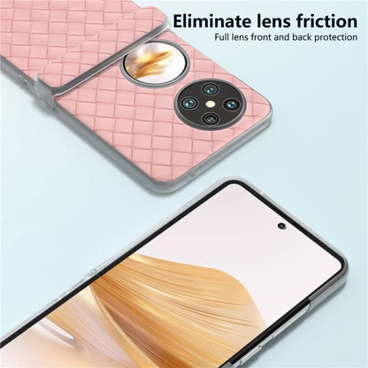 For Huawei Pocket 2 Case Woven Texture Hinge Protection PU+PC Phone Cover