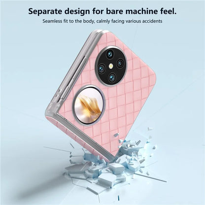 For Huawei Pocket 2 Case Woven Texture Hinge Protection PU+PC Phone Cover