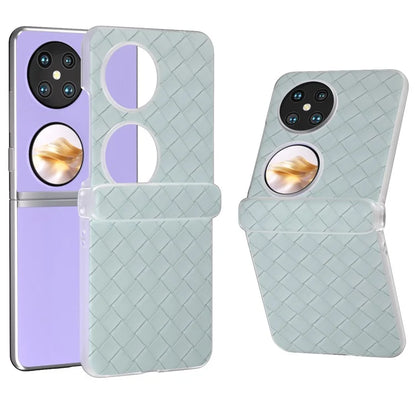 For Huawei Pocket 2 Case Woven Texture Hinge Protection PU+PC Phone Cover