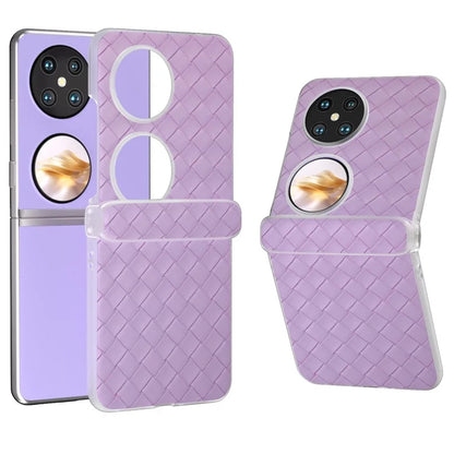 For Huawei Pocket 2 Case Woven Texture Hinge Protection PU+PC Phone Cover