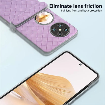 For Huawei Pocket 2 Case Woven Texture Hinge Protection PU+PC Phone Cover