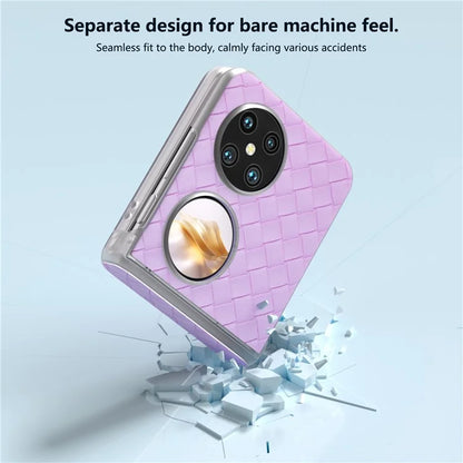 For Huawei Pocket 2 Case Woven Texture Hinge Protection PU+PC Phone Cover