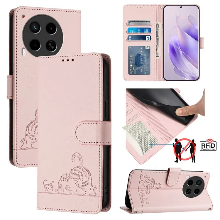 YB Imprinting Series-9 for TECNO Camon 30 4G / Camon 30 5G Leather Case RFID Blocking