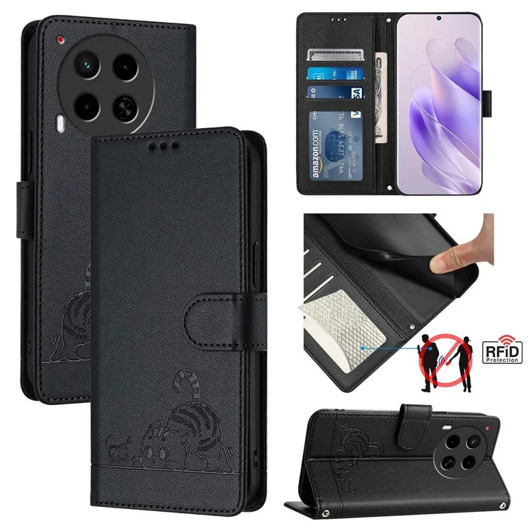 YB Imprinting Series-9 for TECNO Camon 30 4G / Camon 30 5G Leather Case RFID Blocking