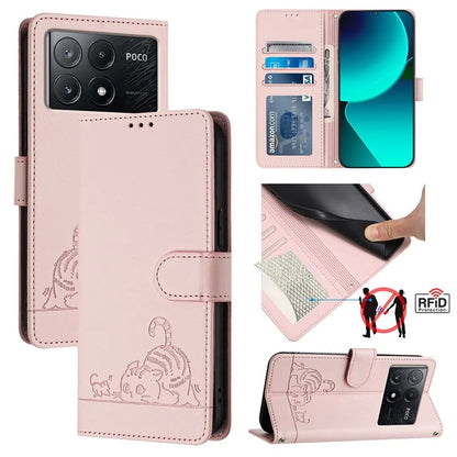 YB Imprinting Series-9 for Xiaomi Poco X6 Pro 5G / Redmi K70E 5G Case RFID Blocking Leather Folio Flip Cover