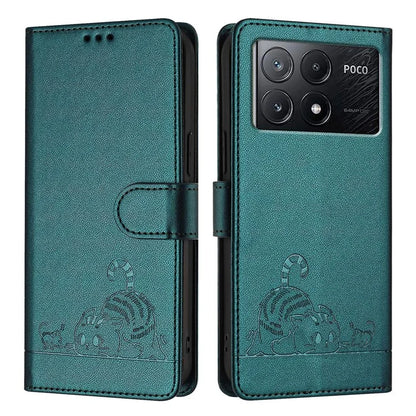 YB Imprinting Series-9 for Xiaomi Poco X6 Pro 5G / Redmi K70E 5G Case RFID Blocking Leather Folio Flip Cover